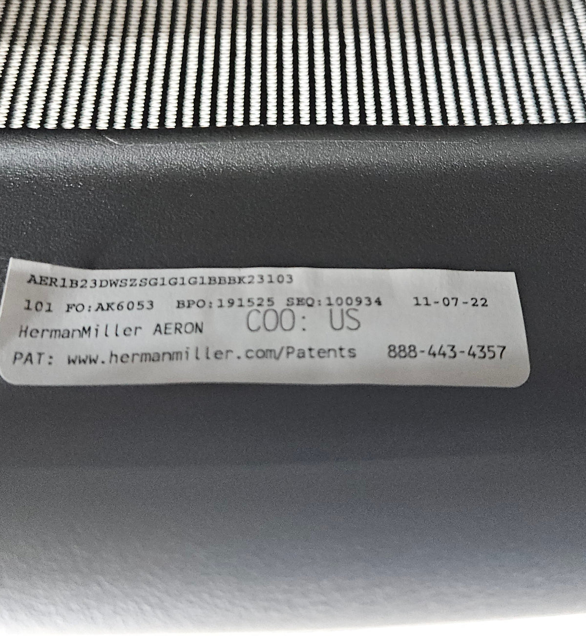 Herman Miller Aeron size b remaster